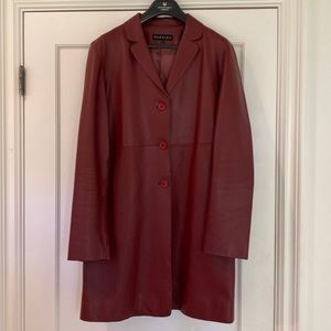 Burgundy Leather Coat by PARRISH